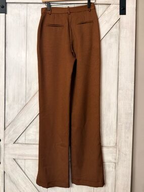 Wayf Brown Houndstooth Wide-Leg Pants